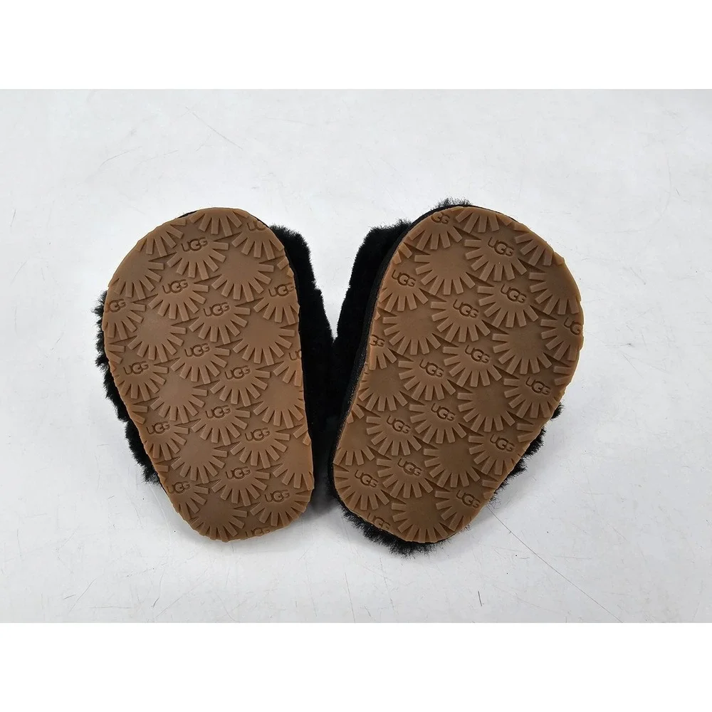 UGG Black Fluff Yeah Slide Shoes 10985771 Baby Infant size US 02-03 EUR 18‎